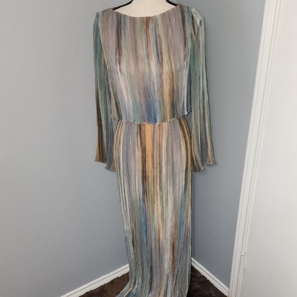 Marita By Anthony Muto Multicolor Striped Maxi Dress (No Sz Tag)